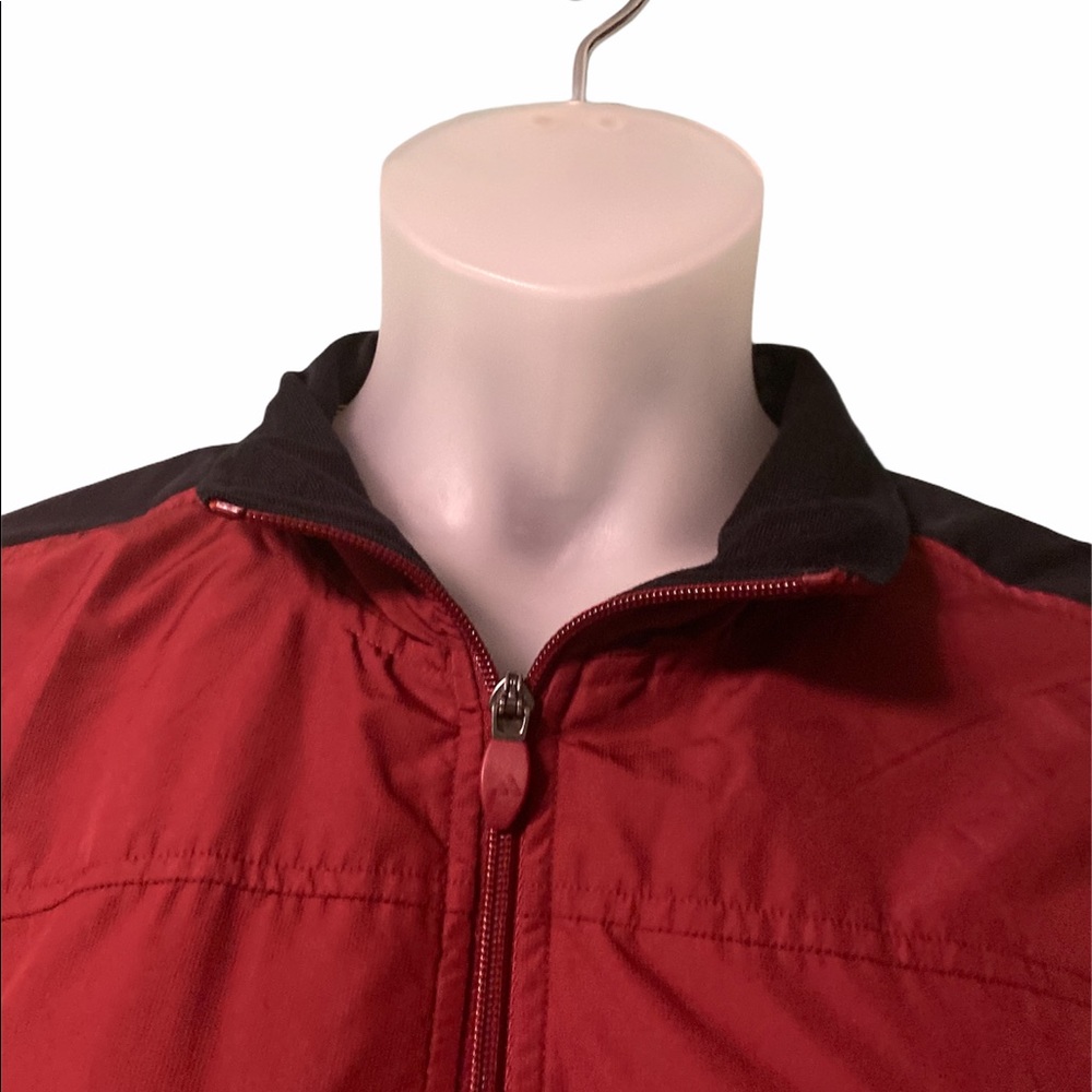 Adidas Athletic Full Zip Maroon Light Windbreaker - Picture 2 of 8